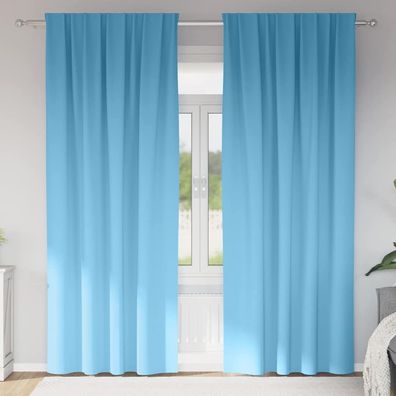 vidaXL Verdunkelungs-Vorhänge mit Ringen 2 pcs Himmelblau 225 x 140 cm