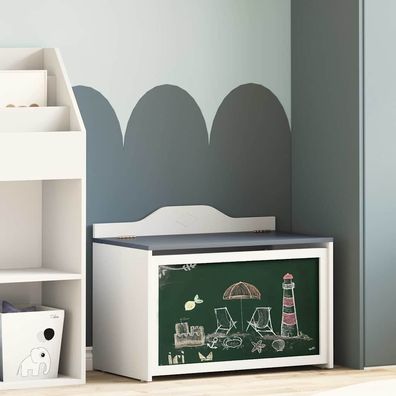 vidaXL Box mit Stauraum und Tafelvorderseite ROROS Grau und Weiß
