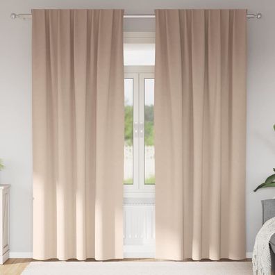 vidaXL Verdunkelungs-Vorhänge mit Ringen 2 pcs Taupe 260 x 140 cm
