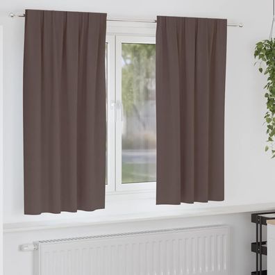 vidaXL Verdunkelungs-Vorhänge mit Ringen 2 pcs Dunkelbraun