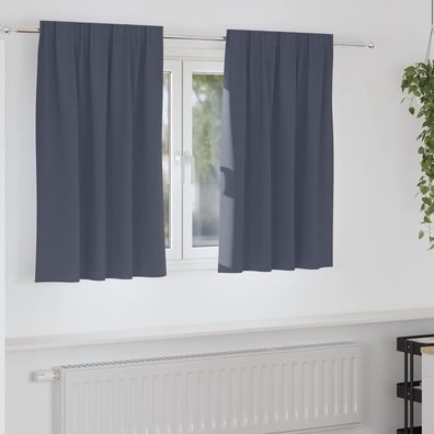 vidaXL Verdunkelungs-Vorhänge mit Ringen 2 pcs Anthrazit 140 x 140 cm