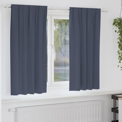 vidaXL Verdunkelungs-Vorhänge mit Ringen 2 pcs Anthrazit 175 x 140 cm