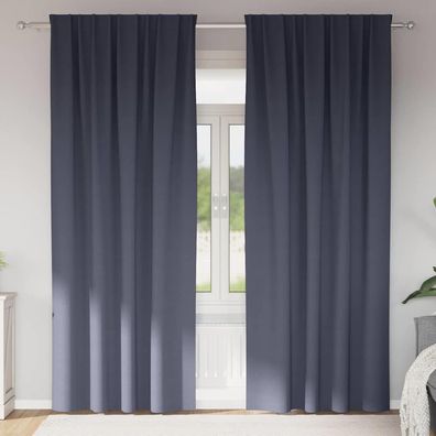 vidaXL Verdunkelungs-Vorhänge mit Ringen 2 pcs Anthrazit 225 x 140 cm