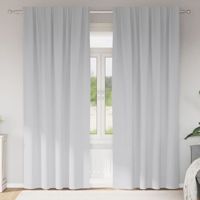 vidaXL Verdunkelungs-Vorhänge mit Ringen 2 pcs Helles Grau