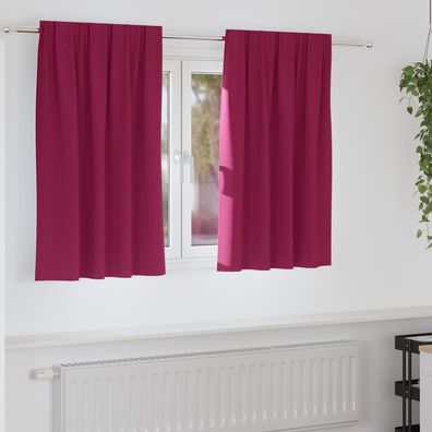 vidaXL Verdunkelungs-Vorhänge mit Ringen 2 pcs Weinrot 140 x 140 cm