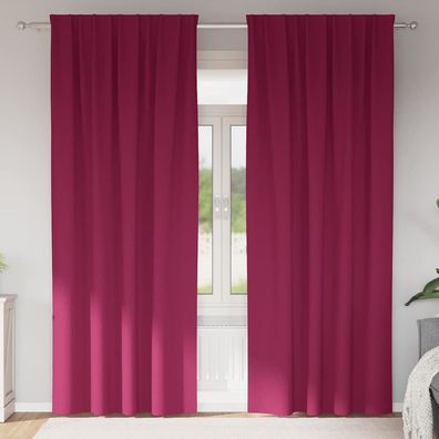 vidaXL Verdunkelungs-Vorhänge mit Ringen 2 pcs Weinrot 260 x 140 cm