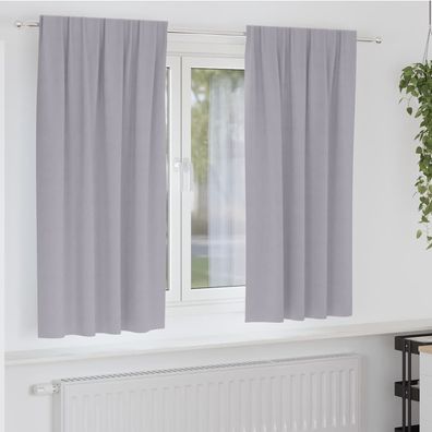 vidaXL Verdunkelungs-Vorhänge mit Ringen 2 pcs Metallic Grau