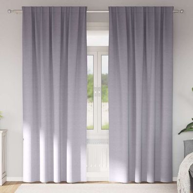 vidaXL Verdunkelungs-Vorhänge mit Ringen 2 pcs Metallic Grau