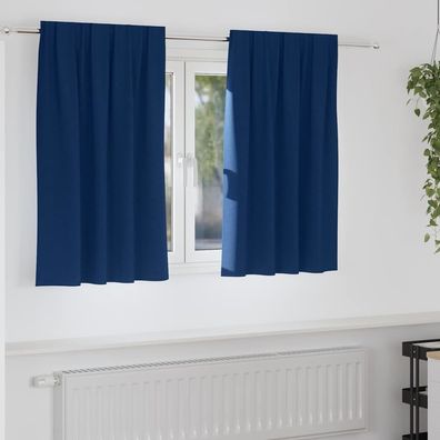 vidaXL Verdunkelungs-Vorhänge mit Ringen 2 pcs Dunkelblau 140 x 140 cm
