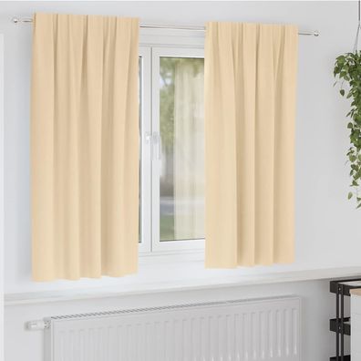 vidaXL Verdunkelungs-Vorhänge mit Ringen 2 pcs Creme 175 x 140 cm