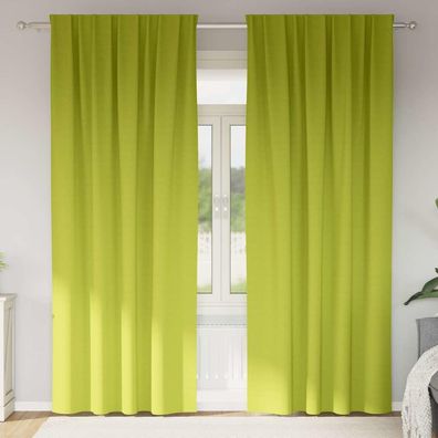 vidaXL Verdunkelungs-Vorhänge mit Ringen 2 pcs Grün 225 x 140 cm