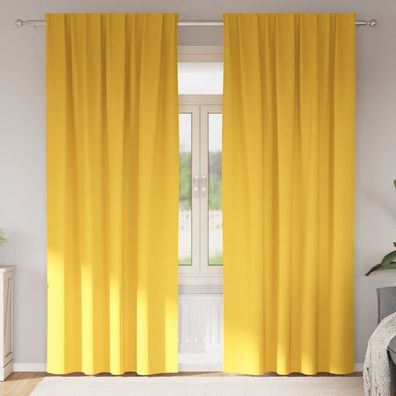 vidaXL Verdunkelungs-Vorhänge mit Ringen 2 pcs Senfgelb 260 x 140 cm
