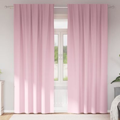 vidaXL Verdunkelungs-Vorhänge mit Ringen 2 pcs Babyrosa 225 x 140 cm