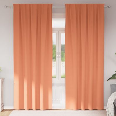 vidaXL Verdunkelungs-Vorhänge mit Ringen 2 pcs Terrakotta 260 x 140 cm