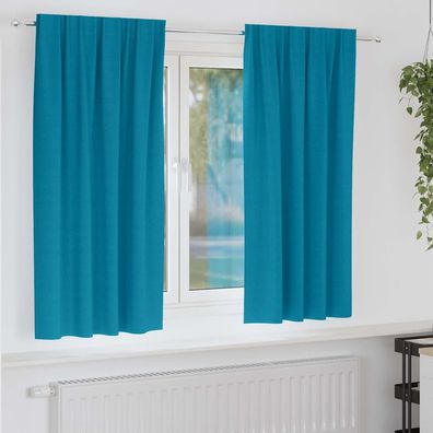 vidaXL Verdunkelungs-Vorhänge mit Ringen 2 pcs Türkis 175 x 140 cm