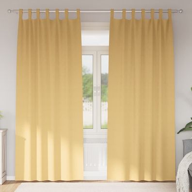 vidaXL Verdunkelungs-Vorhänge mit Ringen 2 pcs Beige 245 x 140 cm