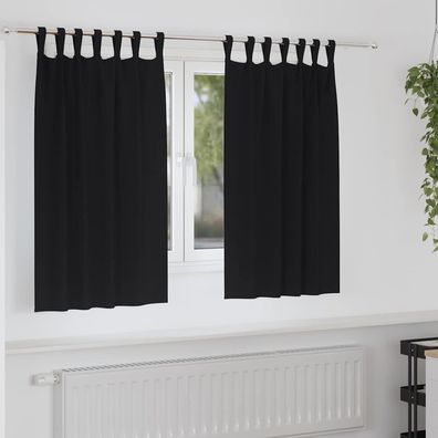 vidaXL Verdunkelungs-Vorhänge mit Ringen 2 pcs Schwarz 140 x 140 cm