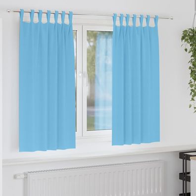 vidaXL Verdunkelungs-Vorhänge mit Ringen 2 pcs Himmelblau 175 x 140 cm