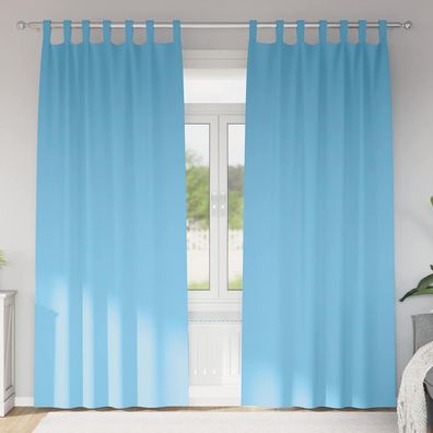 vidaXL Verdunkelungs-Vorhänge mit Ringen 2 pcs Himmelblau 260 x 140 cm
