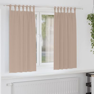vidaXL Verdunkelungs-Vorhänge mit Ringen 2 pcs Taupe 175 x 140 cm