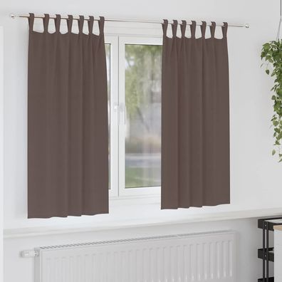 vidaXL Verdunkelungs-Vorhänge mit Ringen 2 pcs Dunkelbraun