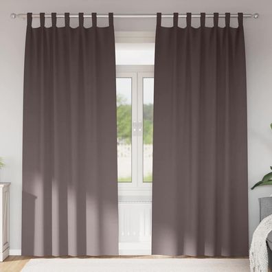 vidaXL Verdunkelungs-Vorhänge mit Ringen 2 pcs Dunkelbraun
