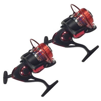 2x Freilaufrolle Allroundrolle Angelrolle YT4000 mit Schnur Rot