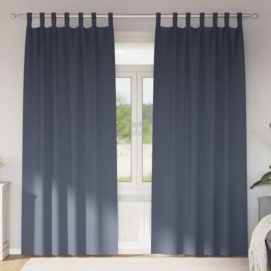 vidaXL Verdunkelungs-Vorhänge mit Ringen 2 pcs Anthrazit 225 x 140 cm