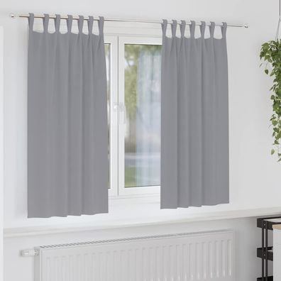 vidaXL Verdunkelungs-Vorhänge mit Ringen 2 pcs Hellgrau 175 x 140 cm