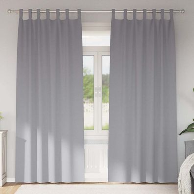 vidaXL Verdunkelungs-Vorhänge mit Ringen 2 pcs Hellgrau 225 x 140 cm