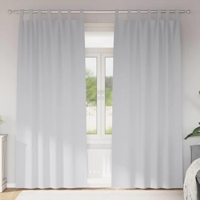 vidaXL Verdunkelungs-Vorhänge mit Ringen 2 pcs Helles Grau
