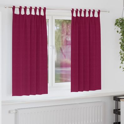 vidaXL Verdunkelungs-Vorhänge mit Ringen 2 pcs Weinrot 175 x 140 cm