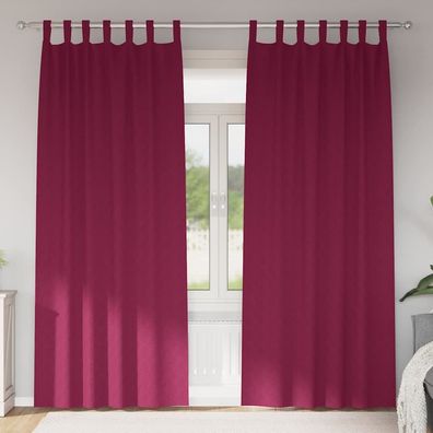 vidaXL Verdunkelungs-Vorhänge mit Ringen 2 pcs Weinrot 260 x 140 cm