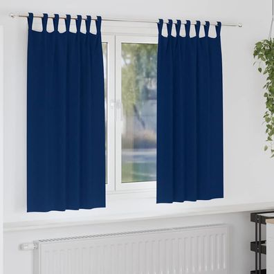vidaXL Verdunkelungs-Vorhänge mit Ringen 2 pcs Dunkelblau 175 x 140 cm