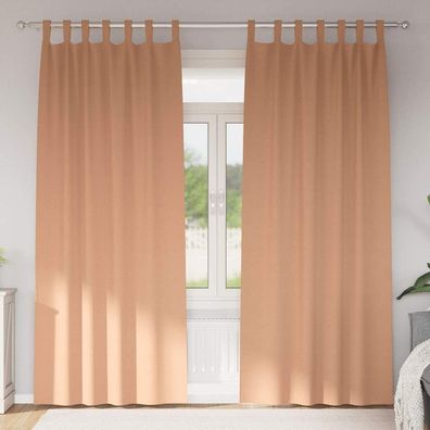vidaXL Verdunkelungs-Vorhänge mit Ringen 2 pcs Hellbraun 225 x 140 cm