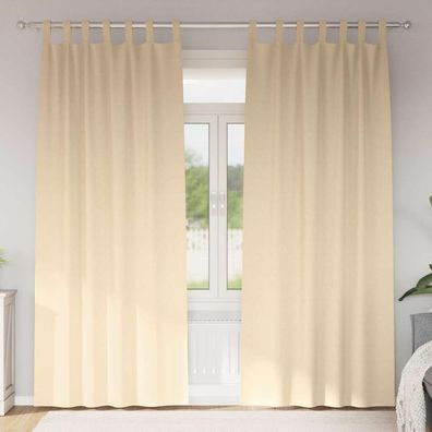 vidaXL Verdunkelungs-Vorhänge mit Ringen 2 pcs Creme 260 x 140 cm