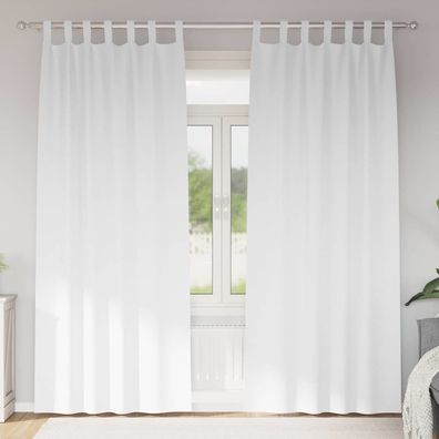 vidaXL Verdunkelungs-Vorhänge mit Ringen 2 stk. Reinweiß 245 x 140 cm