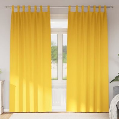 vidaXL Verdunkelungs-Vorhänge mit Ringen 2 pcs Senfgelb 260 x 140 cm