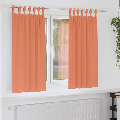 vidaXL Verdunkelungs-Vorhänge mit Ringen 2 pcs Terrakotta 175 x 140 cm