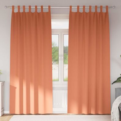 vidaXL Verdunkelungs-Vorhänge mit Ringen 2 pcs Terrakotta 260 x 140 cm