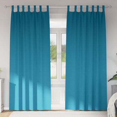 vidaXL Verdunkelungs-Vorhänge mit Ringen 2 pcs Türkis 245 x 140 cm