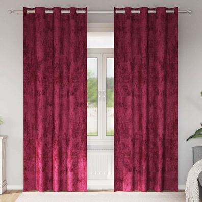 vidaXL Samtvorhänge mit Vorhängen 2 pcs Weinrot 225 x 140 cm Samt