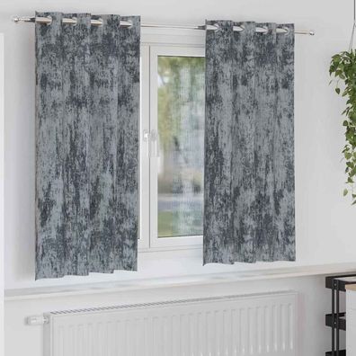 vidaXL Samtvorhänge mit Vorhängen 2 pcs Silber Grau 175 x 140 cm Samt