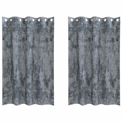 vidaXL Samtvorhänge 2 stk. Silber Grau 175 x 140 cm Samt