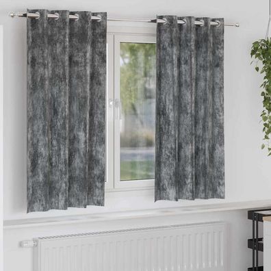 vidaXL Samtvorhänge mit Vorhängen 2 pcs Grau 175 x 140 cm Samt