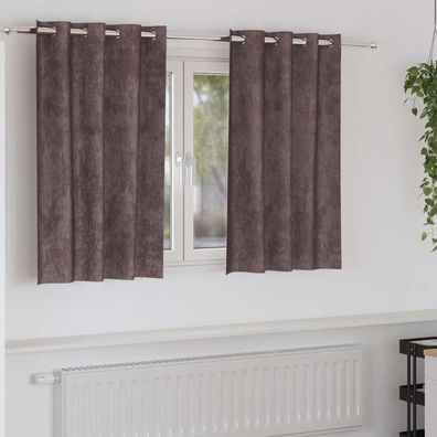 vidaXL Samtvorhänge mit Vorhängen 2 pcs Braun 140 x 140 cm Samt