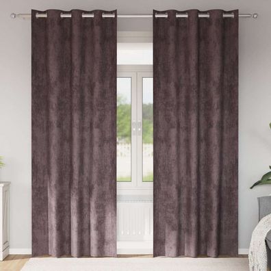 vidaXL Samtvorhänge mit Vorhängen 2 pcs Braun 225 x 140 cm Samt