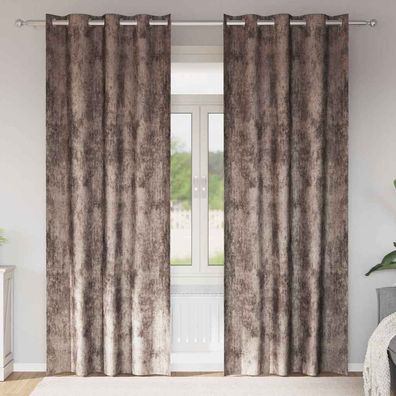 vidaXL Samtvorhänge mit Vorhängen 2 pcs Cappuccino 260 x 140 cm Samt