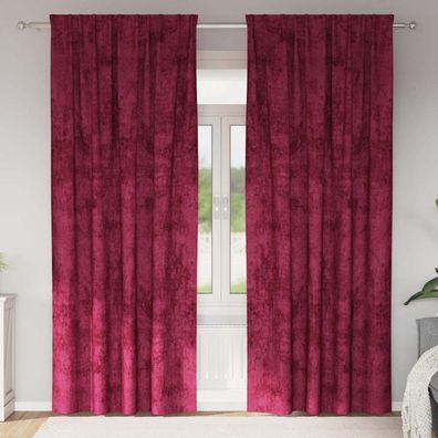 vidaXL Samtvorhänge mit Vorhängen 2 pcs Weinrot 245 x 140 cm Samt