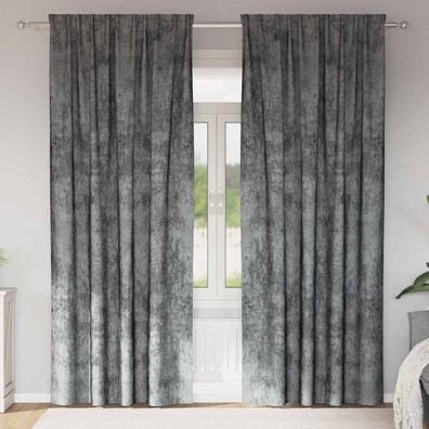vidaXL Samtvorhänge mit Vorhängen 2 pcs Grau 245 x 140 cm Samt